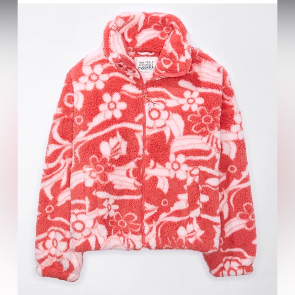 AE Zip-Up Bear Hug Sherpa Jacket size X-Small/Small